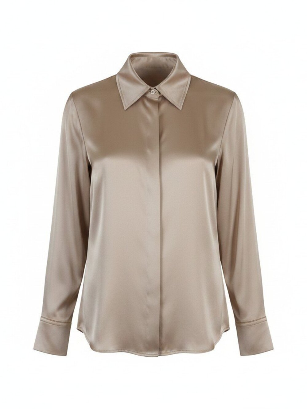 RAMY BROOK Women's Sz Medium Champagne 100% Silk Button Blouse Shirt USA Read
